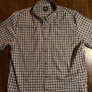 Original Deluxe Black & White Checked Button-Down Shirt -2XL